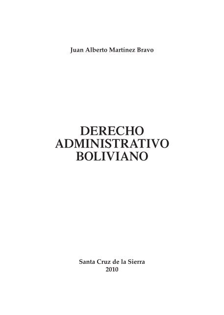 DERECHO ADMINISTRATIVO BOLIVIANO