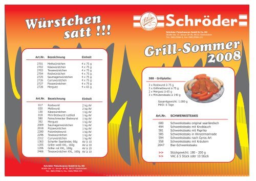 grillsommer 2008 - SchrÃƒÂ¶der Fleischwaren