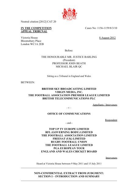 PDF 219KB - Competition Appeal Tribunal