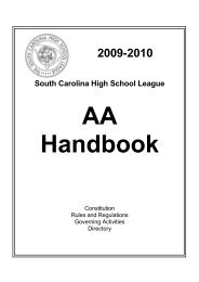 2009-10 aa book - schsl - South Carolina High School League