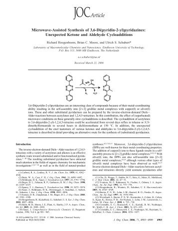 Microwave-Assisted Synthesis of 3,6-Di(pyridin-2-yl)pyridazines ...