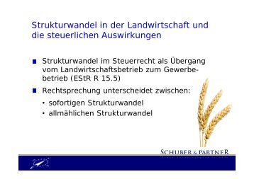 Strukturwandel in der Landwirtschaft und die steuerlichen ...