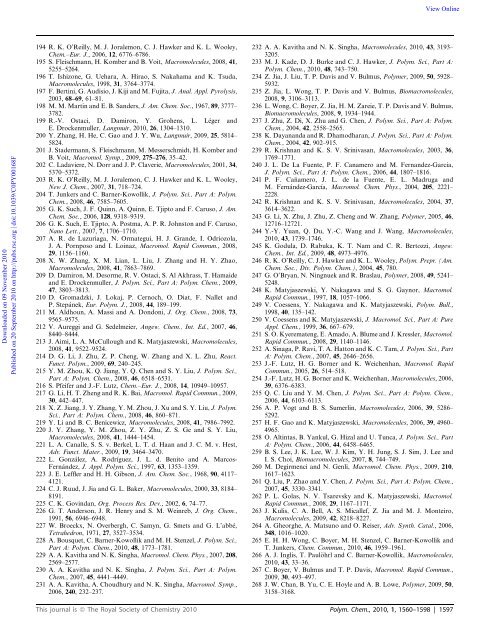 Clickable initiators, monomers and polymers in controlled radical ...