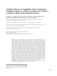 Solubility behavior of amphiphilic block and random copolymers ...