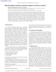 High-throughput synthesis equipment applied to polymer research