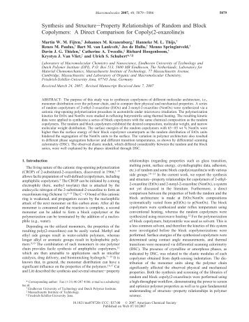 Synthesis and Structure-Property Relationships of Random and ...