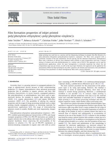 Film formation properties of inkjet printed poly ... - ResearchGate