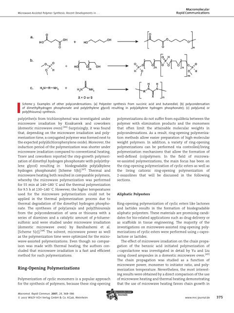 Microwave-Assisted Polymer Synthesis: Recent Developments in a ...