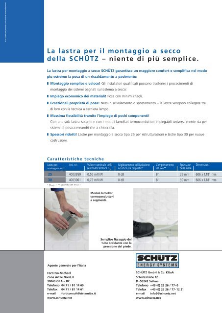 Lastra per il montaggio a secco della SCHÃœTZ - Schutz GmbH & Co ...