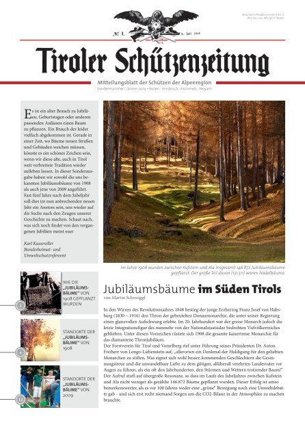 Jubiläumsbäume im Süden Tirols - Südtiroler Schützenbund