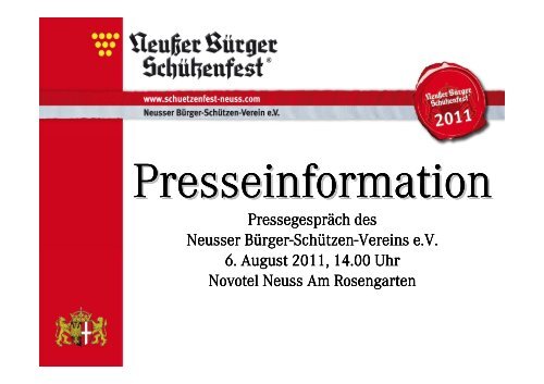 Download (PDF) - Neusser BÃƒÂ¼rger-SchÃƒÂ¼tzen-Verein e.V.