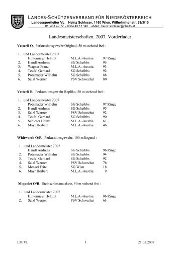 Landesmeisterschaften 2007 Vorderlader