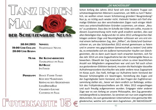 Ausgabe 2013/01 - SchÃƒÂ¼tzengilde Neuss e.V. 1850/1961