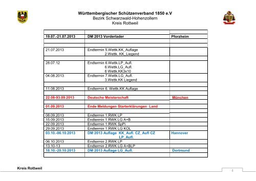 Veranstaltungen und Termine Sportjahr 2005