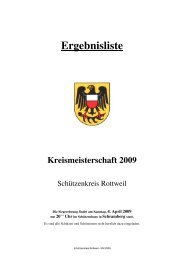 Ergebnisliste Kreismeisterschaft 2009 - SchÃƒÂ¼tzenkreis Rottweil