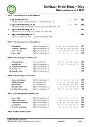 Kreismeisterschaft 2013 - SchÃƒÂ¼tzenkreis Siegen-Olpe