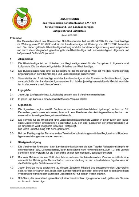 LIGA - Ordnung fÃƒÂ¼r Rheinland - Schuetzenverein-bad-marienberg