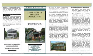 Advantages of Historic Designation - The City of San Antonio