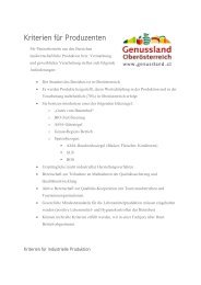 Kriterien für Produzenten - Genussland Oberösterreich