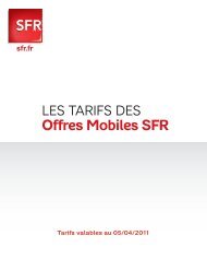 LES TARIFS DES Offres Mobiles SFR - Rue du Commerce