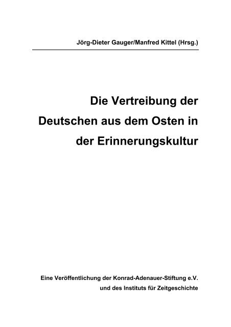 Die Vertreibung der Deutschen aus dem Osten - Konrad-Adenauer ...