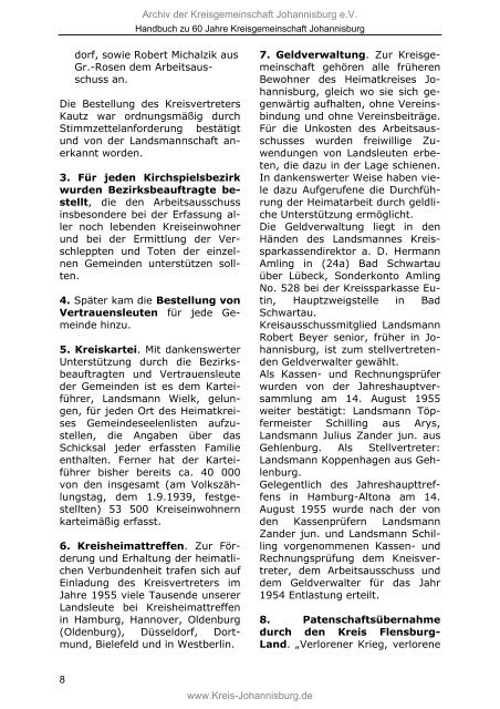 Handbuch zu 60 Jahre Kreisgemeinschaft Johannisburg