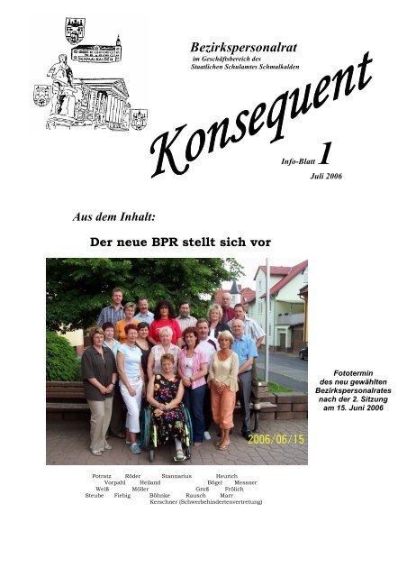 Juli 2006 - Staatliches Schulamt SÃ¼dthÃ¼ringen