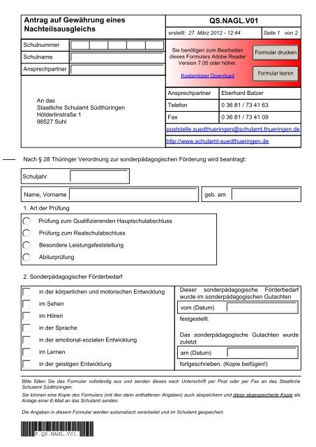 Antrag auf GewÃƒÂ¤hrung eines Nachteilsausgleichs - Staatliches ...