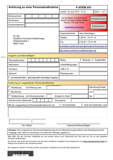 AnhÃƒÂ¶rung zu einer PersonalmaÃƒÂŸnahme - Staatliches Schulamt ...