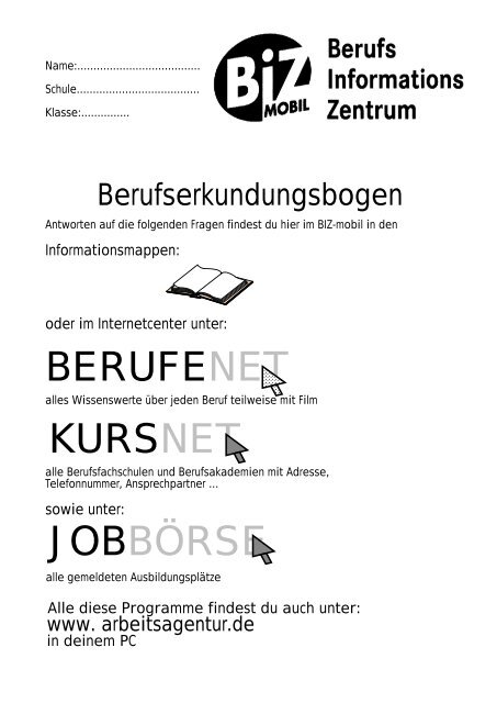 bb. Berufserkundungsbogen vom BIZ.pdf - Staatliches Schulamt ...