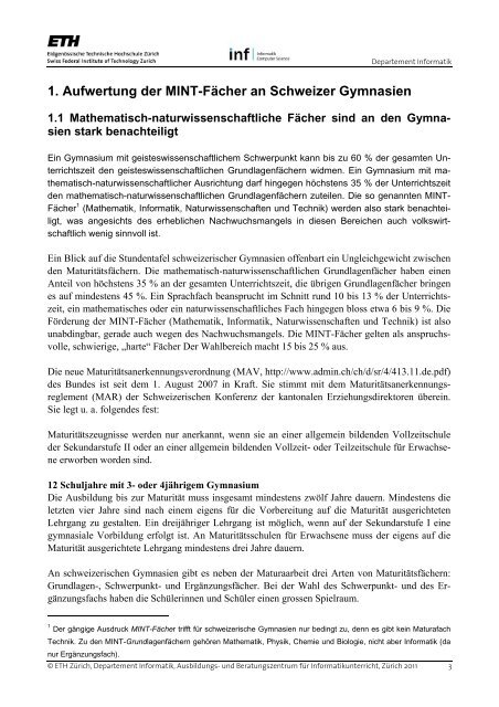 Informatik macht Schule - Schulblatt Schaffhausen