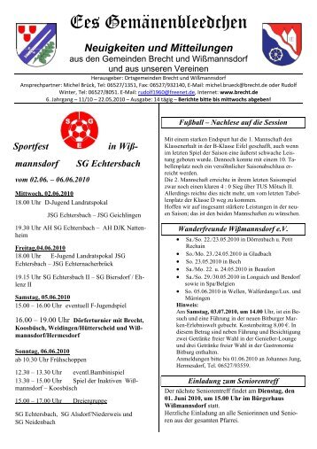 mannsdorf SG Echtersbach - BRECHT.DE online