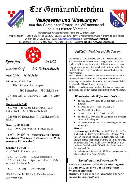 mannsdorf SG Echtersbach - BRECHT.DE online