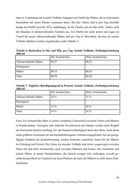 Lebensgestaltung auf Haushaltsebene