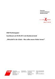 Wirtschaft in der Schule Ã¢Â€Â“ Was sollen unsere Kinder ... - Schule - DGB