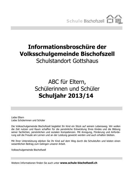 InformationsbroschÃƒÂ¼re der Volksschulgemeinde Bischofszell ...