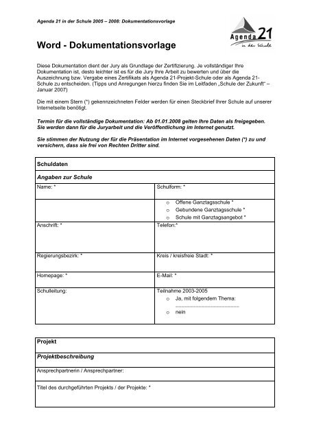 Dokumentation Als Schreibtischvorlage Schule Der Zukunft