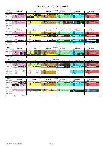 Schule Heiden - Stundenplan Dorf 2013/2014