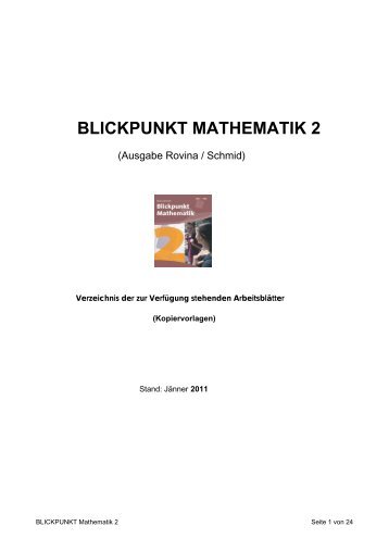 BLICKPUNKT MATHEMATIK 2 - Schule.at