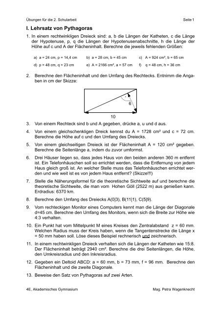 I. Lehrsatz von Pythagoras - Schule.at