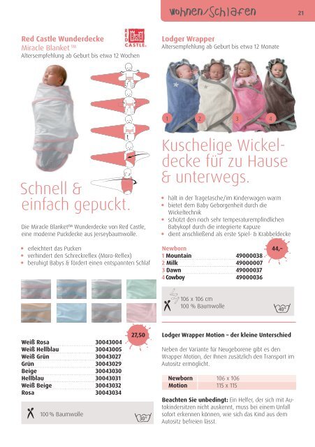 Katalog Babyzeiten | Wohnen und Schlafen