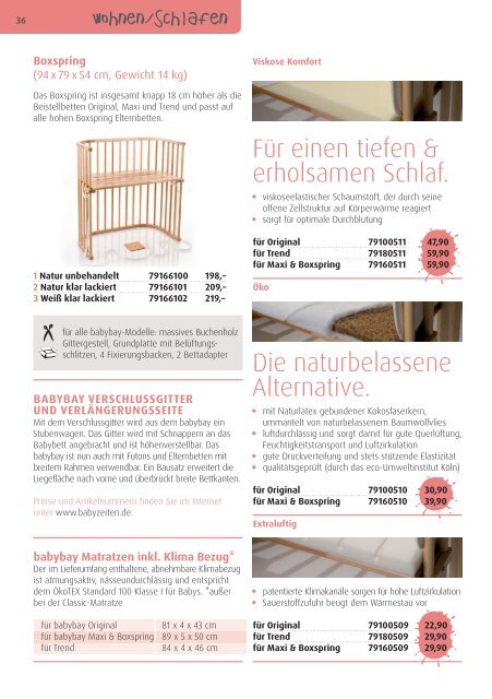 Katalog Babyzeiten | Wohnen und Schlafen