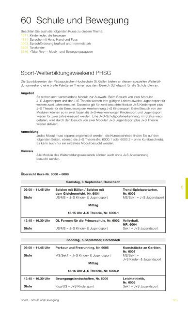 60 Schule und Bewegung - schule.sg.ch - Kanton St.Gallen