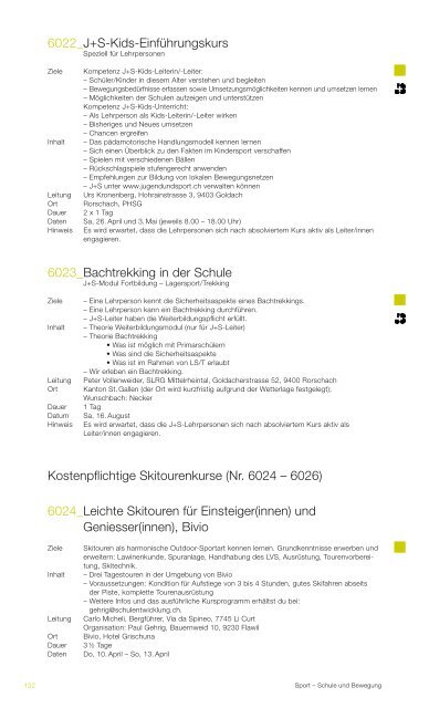 60 Schule und Bewegung - schule.sg.ch - Kanton St.Gallen