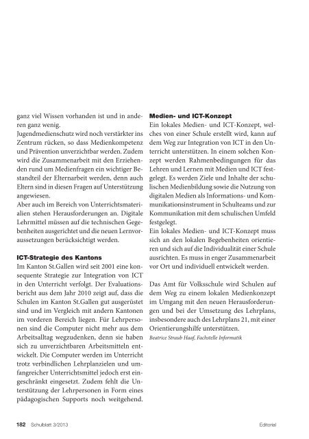 Schulblatt 3/2013 - schule.sg.ch - Kanton St.Gallen