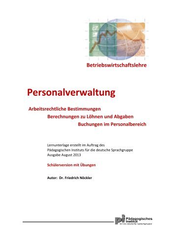 Personalverwaltung - Kindergarten und Schule in Südtirol