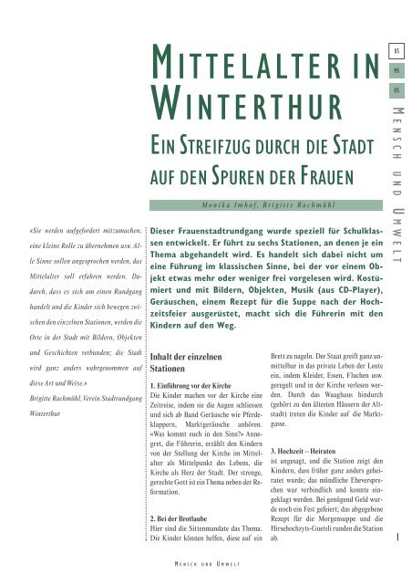 MITTELALTER IN WINTERTHUR - Schule Winterthur