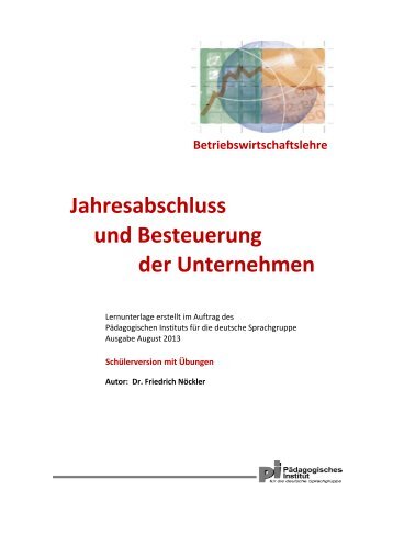 Jahresabschluss - Besteuerung - Kindergarten und Schule in Südtirol