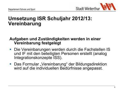 Integrierte Sonderschulung in der ... - Schule Winterthur