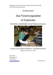 Das Forschungsatelier im Exploratio - Schule Winterthur